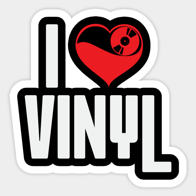 I Love Vinyl Record Heart Vinyls DJ Sticker by DesignatedDesigner